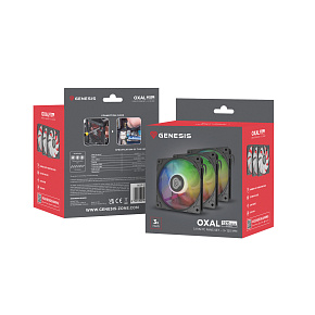 Ventiátor Genesis OXAL 120 ARGB, 3-Pack, čierny Ventiátor Genesis OXAL 120 ARGB, 3-Pack, čierny