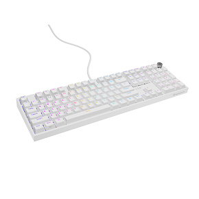 Herná mechanická klávesnica Genesis THOR 404/RGB/Gateron Yellow Pro/Drôtové USB-A/US layout/Biela Herná mechanická klávesnica Genesis THOR 404/RGB/Gateron Yellow Pro/Drôtové USB-A/US layout/Biela