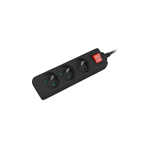 Predlžovací kábel Lanberg PS1, 3 zásuvky, 1,5 m, vypínač, čierna Predlžovací kábel Lanberg PS1, 3 zásuvky, 1,5 m, vypínač, čierna