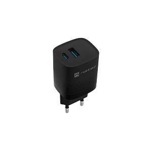 Univerzálna USB nabíjačka Natec RIBERA GaN 30 W, 1X USB-A, 1X USB-C, čierna Univerzálna USB nabíjačka Natec RIBERA GaN 30 W, 1X USB-A, 1X USB-C, čierna
