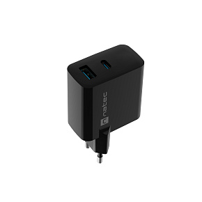 Univerzálna USB nabíjačka Natec RIBERA GaN 45W, 1X USB-A, 1X USB-C, čierna Univerzálna USB nabíjačka Natec RIBERA GaN 45W, 1X USB-A, 1X USB-C, čierna