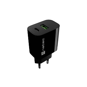 Univerzálna nabíjačka Natec RIBERA 20 W, 1X USB-A + 1X USB-C, čierna Univerzálna nabíjačka Natec RIBERA 20 W, 1X USB-A + 1X USB-C, čierna