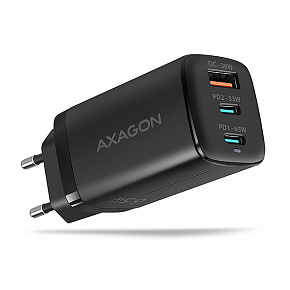 AXAGON ACU-DPQ65, GaN nabíjačka do siete 65W, 3x port (USB-A + dual USB-C), PD3.0/QC4+/PPS/Apple AXAGON ACU-DPQ65, GaN nabíjačka do siete 65W, 3x port (USB-A + dual USB-C), PD3.0/QC4+/PPS/Apple