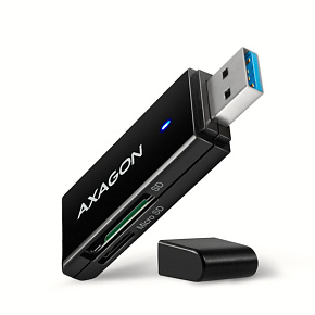 AXAGON CRE-S2N, USB-A 3.2 Gen 1 - SUPERSPEED čítačka kariet, 2-slot & lun SD/microSD, podpora UHS-I AXAGON CRE-S2N, USB-A 3.2 Gen 1 - SUPERSPEED čítačka kariet, 2-slot & lun SD/microSD, podpora UHS-I