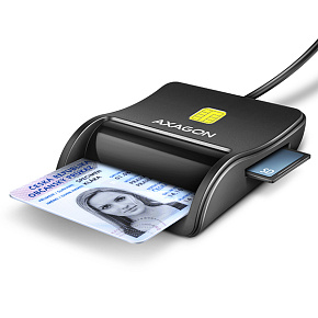 AXAGON CRE-SM3SD, USB-A FlatReader čítačka Smart card (eObčanka) + SD/microSD/SIM, kábel 1.3 m AXAGON CRE-SM3SD, USB-A FlatReader čítačka Smart card (eObčanka) + SD/microSD/SIM, kábel 1.3 m