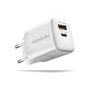 AXAGON ACU-PQ30W Síl nabíjačka do siete 30W, 2x port (USB-A + USB-C), PD3.0/PPS/QC4+/SFC/AFC/Apple AXAGON ACU-PQ30W Síl nabíjačka do siete 30W, 2x port (USB-A + USB-C), PD3.0/PPS/QC4+/SFC/AFC/Apple