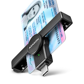 AXAGON CRE-SMPC, USB-C PocketReader čítačka kontaktných kariet Smart card (eObčanka, eID klient) AXAGON CRE-SMPC, USB-C PocketReader čítačka kontaktných kariet Smart card (eObčanka, eID klient)