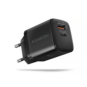 AXAGON ACU-PQ20 nabíjačka do siete 20W, 2x port (USB-A + USB-C), PD3.0/PPS/QC4+/AFC/Apple, čierna AXAGON ACU-PQ20 nabíjačka do siete 20W, 2x port (USB-A + USB-C), PD3.0/PPS/QC4+/AFC/Apple, čierna
