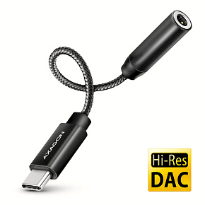 AXAGON ADA-HC, USB-C na 3.5mm jack - Hi-Res DAC audio adaptér, 384kHz/32bit, stereo AXAGON ADA-HC, USB-C na 3.5mm jack - Hi-Res DAC audio adaptér, 384kHz/32bit, stereo