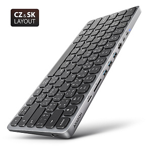 AXAGON HMC-KB-CS, USB 5Gbps hub s CZ/ SK klávesnicou, HDMI 4K/60Hz, 3x USB-A, SD/mSD, audio, PD 100W AXAGON HMC-KB-CS, USB 5Gbps hub s CZ/ SK klávesnicou, HDMI 4K/60Hz, 3x USB-A, SD/mSD, audio, PD 100W