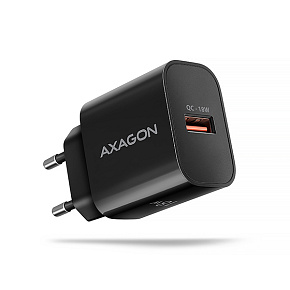 AXAGON ACU-QC18, nabíjačka do siete 18W, 1x port USB-A, QC3.0/AFC/Apple, čierna AXAGON ACU-QC18, nabíjačka do siete 18W, 1x port USB-A, QC3.0/AFC/Apple, čierna