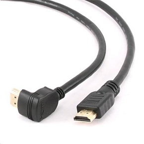 GEMBIRD Kábel HDMI-HDMI M/M 3m, 1.4, M/M tienený, pozlátené kontakty, 90° lomený, čierny GEMBIRD Kábel HDMI-HDMI M/M 3m, 1.4, M/M tienený, pozlátené kontakty, 90° lomený, čierny