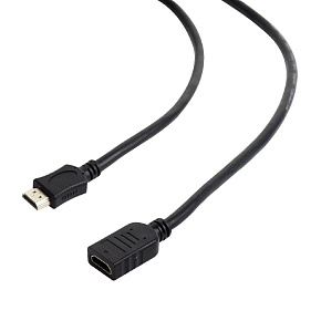 Kábel CABLEXPERT HDMI-HDMI 3m, 1.4, M/F tienený, pozlátené kontakty, predlžovací, čierny Kábel CABLEXPERT HDMI-HDMI 3m, 1.4, M/F tienený, pozlátené kontakty, predlžovací, čierny
