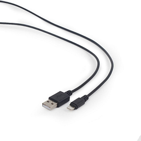 Kábel CABLEXPERT USB 2.0 Lightning (IP5 a vyšší) nabíjací a synchronizačný kábel, 1m, čierny Kábel CABLEXPERT USB 2.0 Lightning (IP5 a vyšší) nabíjací a synchronizačný kábel, 1m, čierny