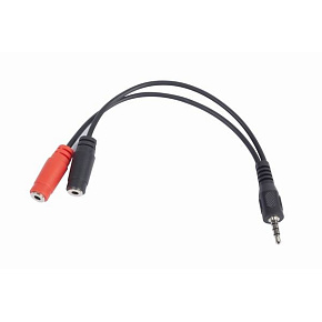 Kábel CABLEXPERT rozdvojka jack 3,5 mm (4 pólový) na 2x3, 5mm M/F, 20cm, čierny Kábel CABLEXPERT rozdvojka jack 3,5 mm (4 pólový) na 2x3, 5mm M/F, 20cm, čierny