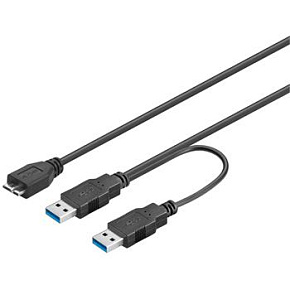 PremiumCord USB 3.0 napájací Y kábel A/Male + A/Male -- Micro B/Mmale, 30cm PremiumCord USB 3.0 napájací Y kábel A/Male + A/Male -- Micro B/Mmale, 30cm
