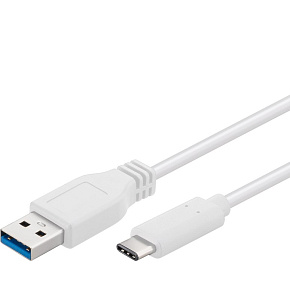 PremiumCord USB-C/male - USB 3.0 A/Male, biely, 0,5m PremiumCord USB-C/male - USB 3.0 A/Male, biely, 0,5m