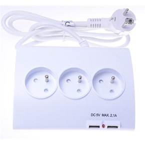 PremiumCord Predlžovací prívod 230V 1,5m 5zásuvok + vypínač + 2x USB PremiumCord Predlžovací prívod 230V 1,5m 5zásuvok + vypínač + 2x USB