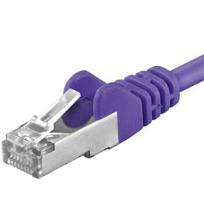 Premiumcord Patch kábel CAT6a S-FTP, RJ45-RJ45, AWG 26/7 0,5 m, fialová Premiumcord Patch kábel CAT6a S-FTP, RJ45-RJ45, AWG 26/7 0,5 m, fialová