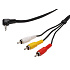 PremiumCord Video + Audio kábel, stereo 3.5mm 4 pinový - 3x CINCH RCA tienený, M/M, 1,5m