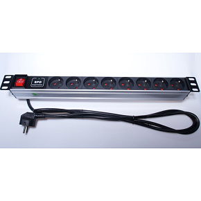 PremiumCord Panel napájací 1U do 19" racku, 8x230V, prepäťová ochrana, 2m kábel, vypínač PremiumCord Panel napájací 1U do 19" racku, 8x230V, prepäťová ochrana, 2m kábel, vypínač