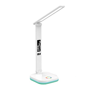 Platinet PDL711RGBW stolná LED lampa stmievateľná, bezdrôtové nabíjanie, hodiny, biela Platinet PDL711RGBW stolná LED lampa stmievateľná, bezdrôtové nabíjanie, hodiny, biela