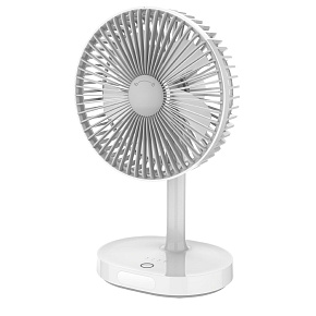 Platinet PRDF0326 stolný ventilátor 19 cm, nočné osvetlenie, akumulátor 3000 mAh, biela-šedá Platinet PRDF0326 stolný ventilátor 19 cm, nočné osvetlenie, akumulátor 3000 mAh, biela-šedá