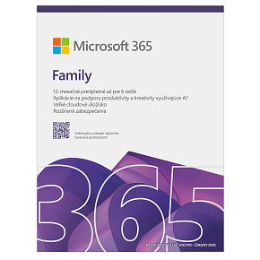 Microsoft 365 Family FY25H2 Mac/Win, 1 Rok, SK Microsoft 365 Family FY25H2 Mac/Win, 1 Rok, SK