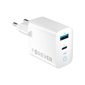 Nabíjačka do siete Forever TC-06-20AC PD QC 1x USB-C 1x USB 20W biela Nabíjačka do siete Forever TC-06-20AC PD QC 1x USB-C 1x USB 20W biela
