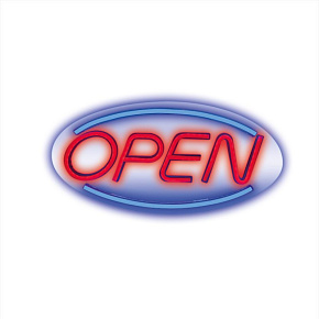 Dekoratívne PLEXI LED neón Open modro-červený Dekoratívne PLEXI LED neón Open modro-červený