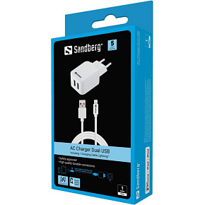 Sandberg AC Charger EU Lightning 2.4A Sandberg AC Charger EU Lightning 2.4A