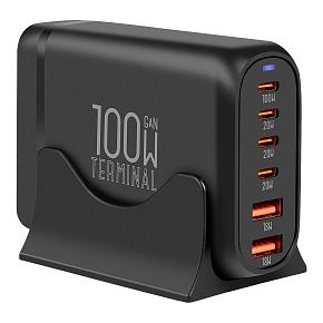 OBAL:ME Terminal GaN Stolová nabíjačka 4C2A 100W Black OBAL:ME Terminal GaN Stolová nabíjačka 4C2A 100W Black