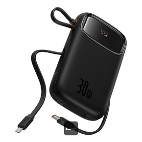 Baseus power banka Qpow 10000mAh 30W čierna s USB-C káblom Baseus power banka Qpow 10000mAh 30W čierna s USB-C káblom