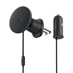 Baseus Magnetický držiak do ventilačnej mriežky s nabíjačkou USB-C 15W+25W čierny Baseus Magnetický držiak do ventilačnej mriežky s nabíjačkou USB-C 15W+25W čierny