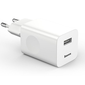 Baseus rýchlonabíjačka do siete 1xUSB Quick Charge 3.0 24W biela Baseus rýchlonabíjačka do siete 1xUSB Quick Charge 3.0 24W biela