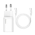 Baseus rýchlonabíjačka do siete Super Si USB-C PD QC 25W (s káblom USB-C na USB-C) biela