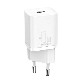Baseus rýchlonabíjačka do siete Super Si USB-C PD QC 30W biela Baseus rýchlonabíjačka do siete Super Si USB-C PD QC 30W biela