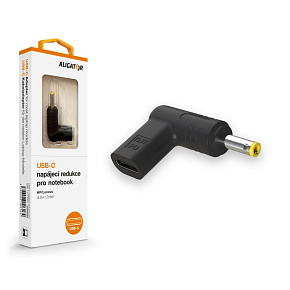 Aligator USB-C napájacia redukcia 4,0 x 1,7 mm pre notebooky HP/Lenovo Aligator USB-C napájacia redukcia 4,0 x 1,7 mm pre notebooky HP/Lenovo
