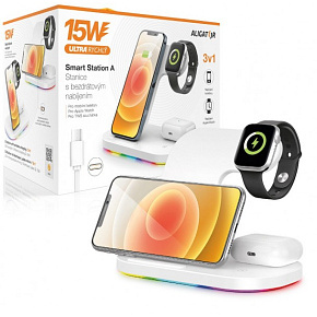 Aligator Stanica Smart Station A s bezdrôtovým nabíjaním 3v1, 15W Aligator Stanica Smart Station A s bezdrôtovým nabíjaním 3v1, 15W