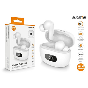 Slúchadlá ALIGATOR PODS ANC TWS08, biela Slúchadlá ALIGATOR PODS ANC TWS08, biela