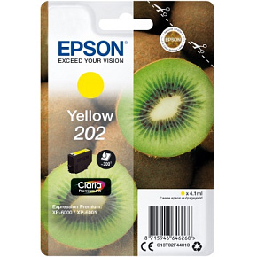 EPSON ink Yellow 202 Premium - singlepack, 4,1ml, 300s, štandard EPSON ink Yellow 202 Premium - singlepack, 4,1ml, 300s, štandard
