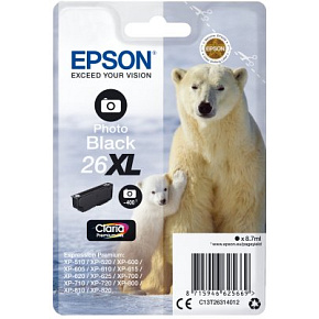 Epson Singlepack Photo Black 26XL Claria Prem Ink Epson Singlepack Photo Black 26XL Claria Prem Ink