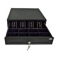 Pokladničná zásuvka C410D- kábel, držiaky, 9-24V, čierna