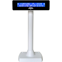 LCD zákaznícky displej Virtuos FL-2025MB 2x20, USB biely