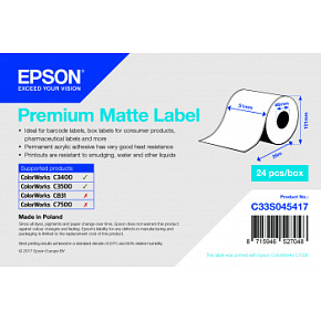 Premium Matte Label Cont.R, 51mm x 35m Premium Matte Label Cont.R, 51mm x 35m