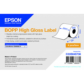 BOPP High Gloss Label Cont.R, 203mm x 68m BOPP High Gloss Label Cont.R, 203mm x 68m
