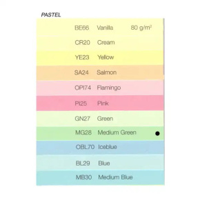 Farebný papier PASTEL A4-80g - MG28 stredne zelená