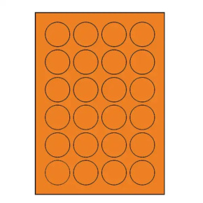 Etikety PRINT kruh 40 reflexné oranžové