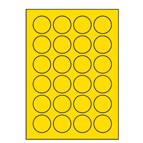 Etikety PRINT kruh 40 žlté