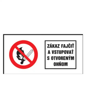 Etikety Info- Zákaz fajčiť a vstup s ohňom